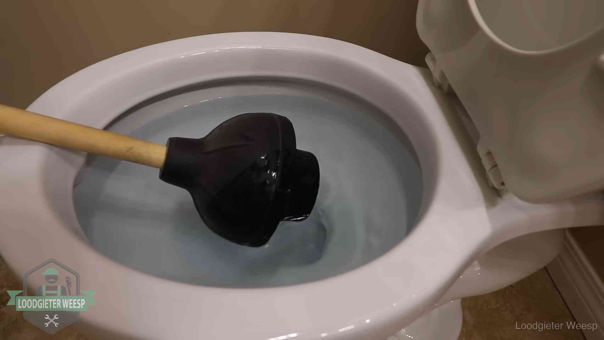 Wc vol water in Weesp Plopper in een wc-pot die vol water staat in Weesp